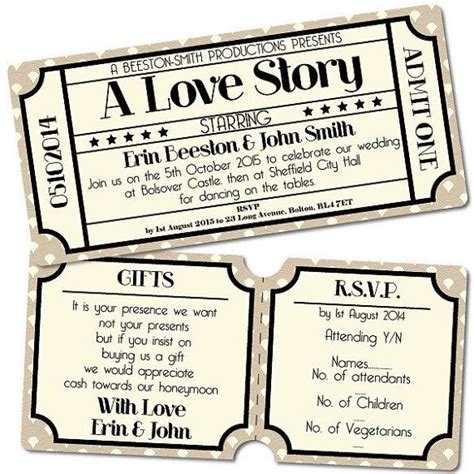 Movie Wedding Invitations - jenniemarieweddings