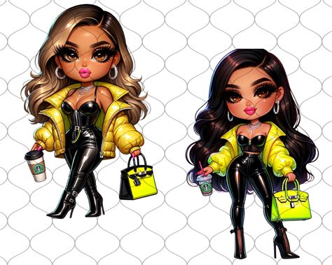 Chibi Yellow Neon Latina Png Chibi Dolls Png Chibi Girl Png Latina Woman Png Latina Png