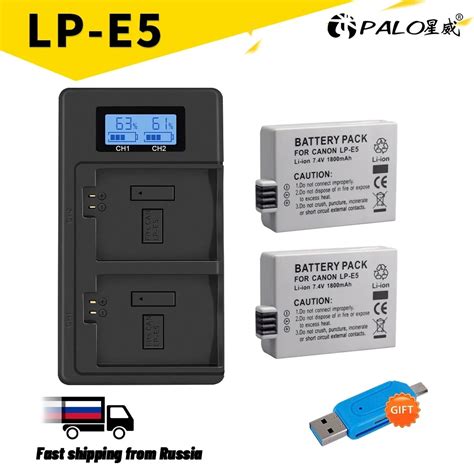 Lp E5 Lpe5 Lp E5 Camera Batterij Lcd Dual Usb Oplader Voor Canon Eos