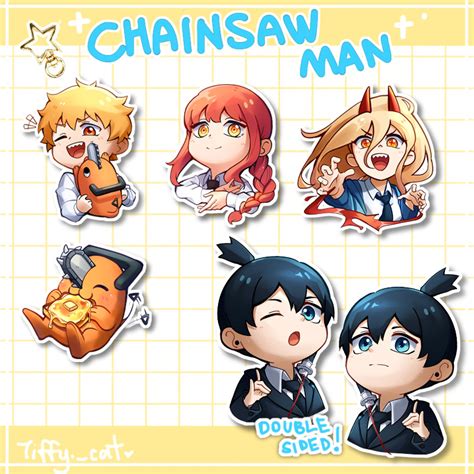 Chainsaw Man Double Sided Cm Acrylic Keychain Denji Makima Power