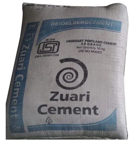 50kg Zuari Opc 53 Grade Cement At Rs 360bag Hyderabad Id