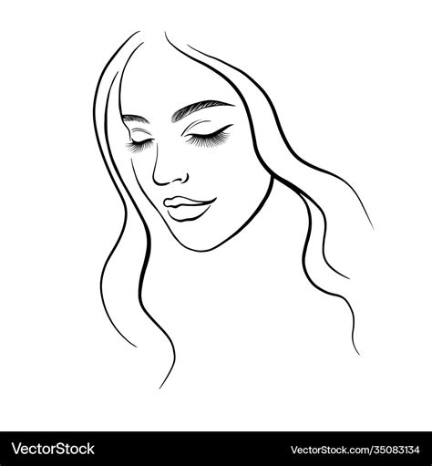 Line Art Woman Face Tạo Hình Gương Mặt Nữ Tinh Tế