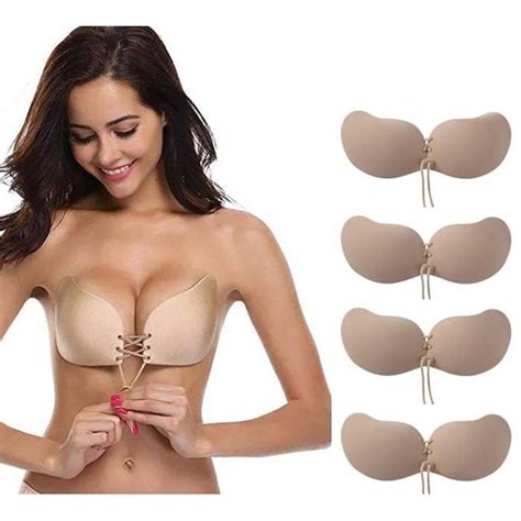 Soutien Gorge Push Up En Silicone Invisible Sans Bretelles Pour Femmes