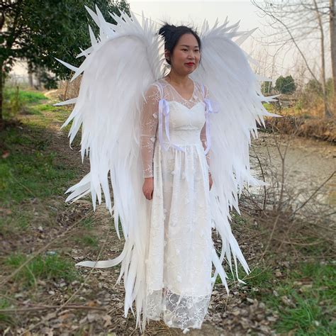 White Large Angel Wings Costume Photo Shoot Costume Cosplay Etsy