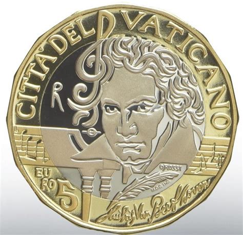 Euro Vaticano Bimetallico Beethoven Moneta Proof Romacoins