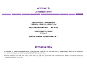 Act Relaciones Industriales Relaciones Industriales Unidad Las