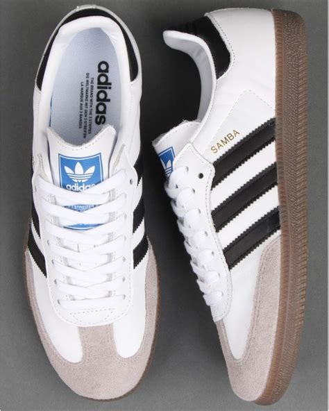 Adidas Samba OG Trainers White Black Dark Gum Sole 80s Casuals