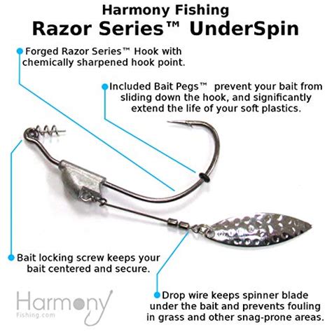 Harmony Fishing Razor Series Underspin Swimbait Hooks Pack W