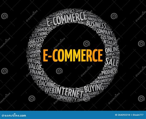 E Commerce Word Cloud Collage Business Concept Background Stock