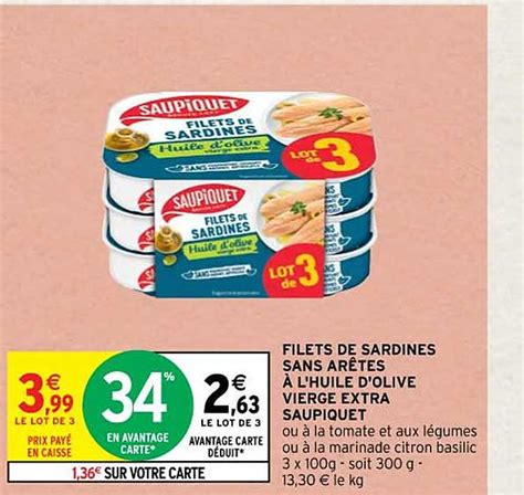 Promo Filets De Sardines Sans Arêtes à L huile D olive Vierge Extra