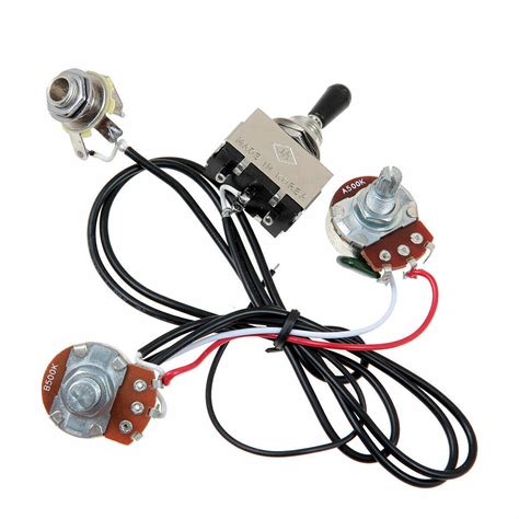 Electric Guitar Wiring Harness Prewired Kit 3 Way Toggle Switch 1v1t 500k Pots Ebay