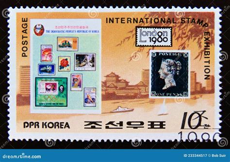 Postage Stamp North Korea 1980 Great Britain 1 And Korean Stamps