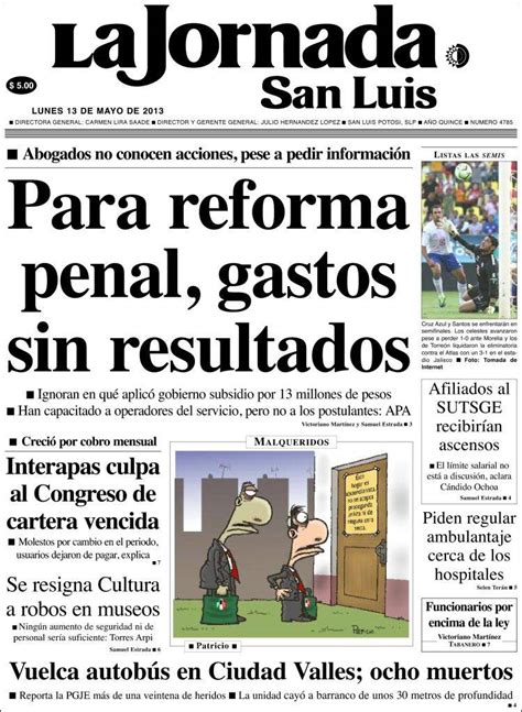 Periódico La Jornada de San Luis México Periódicos de México