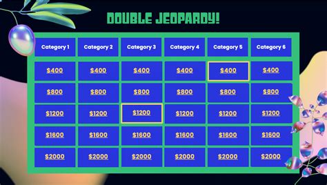 Jeopardy Powerpoint Template 6 Categories