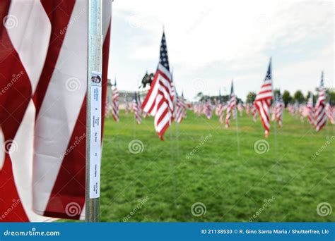 The Name Of Victim Of 9 11 On US Flag Mast Editorial Image Image Of