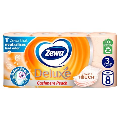 Zewa Deluxe Cashmere Peach toaletní papír 3 vrstvý 8 rolí | BILLA e-shop