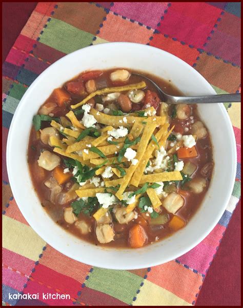 Kahakai Kitchen Mexican Hominy And Bean Tortilla Soup A Variation On An