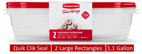 Brandclub Rubbermaid Takealongs Gallon Packs Red Large