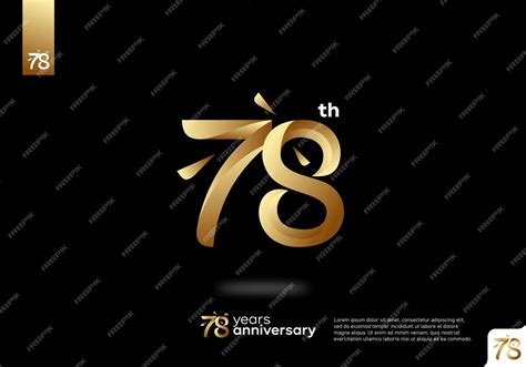 Premium Vector Number 78 Gold Logo Icon Design 78th Birthday Logo