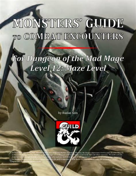 Monsters Guide To Combat Encounters For Waterdeep Dungeon Of The Mad Mage Level 12 Dungeon