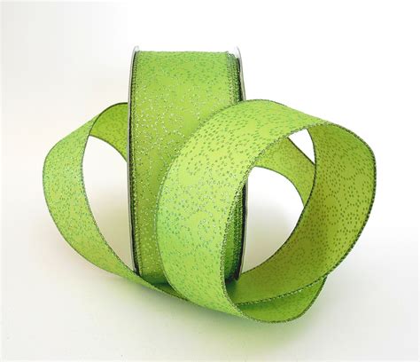 Lime Green Wired Ribbon Inches Yds Yards Etsy