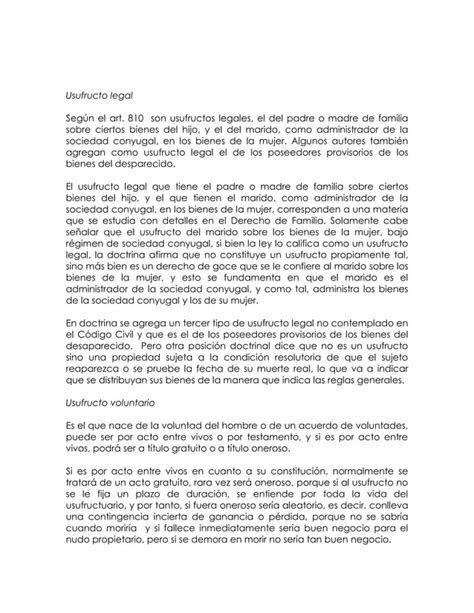 Derecho Real De Usufructo Pdf