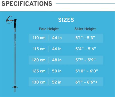 Trekking Pole Size Chart Trekking Pole Size Chart