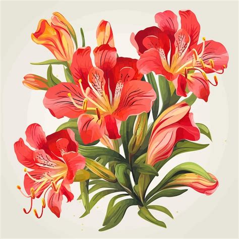 La Flor De La Alstroemeria Vector Premium Generado Con IA