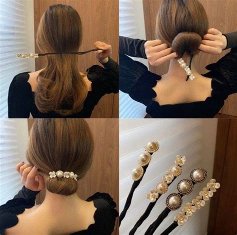 Hair Bun Tool Hair Tools Diy Hair Bun Maker Curled Hairstyles Diy