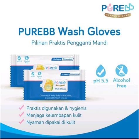 Jual Purebb Purebaby Waslap Washlap Washgloves Tisu Basah Pengganti