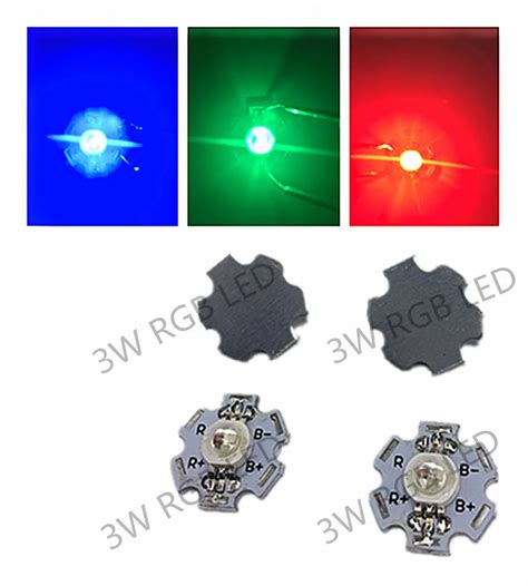 Freeshipping 50pcs 3w Rgb Color High Power 6pin Led Chip Light With