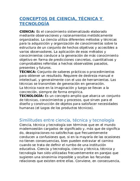 Doc Conceptos De Ciencia TÉcnica Y TecnologÍa