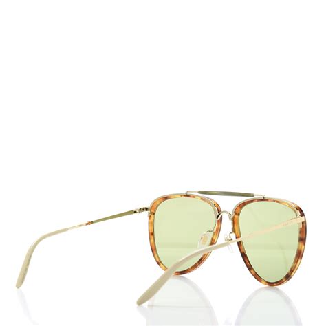 Gucci Aviator Sunglasses Gg0672s Havana Gold Green 652662 Fashionphile