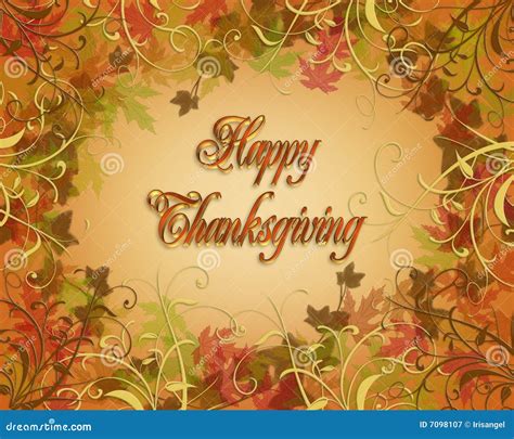 Thanksgiving Autumn Fall Leaves Border Stock Illustration