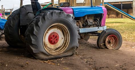 Photo Of A Tractor With Flat Tires · Free Stock Photo