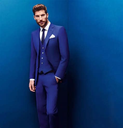 Ternos De Noivado Em Estilo Italiano Smoking Azul Royal Feito Sob Medida Terno Masculino Para