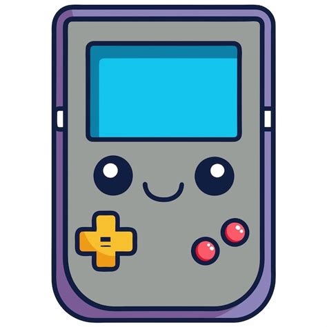 Cutie Kawaii Nintendo GameBoy Console Ilustración vectorial Mascota de