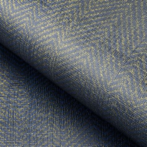 Funstick Gold Navy Blue Grasscloth Wallpaper Peel And Stick Wallpaper Textured Herringbone