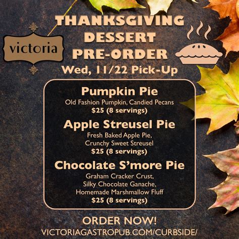 Thanksgiving Dessert Pre Order Victoria