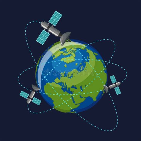 Cartoon Satellites Orbiting Earth Stock Illustrations 52 Cartoon