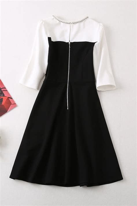 White And Black Two Tone Celebrity Casual Dress Thecelebritydresses