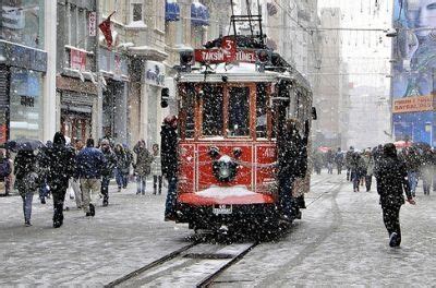 Stiklal Caddesi Tramvay Istanbul Snow Scene