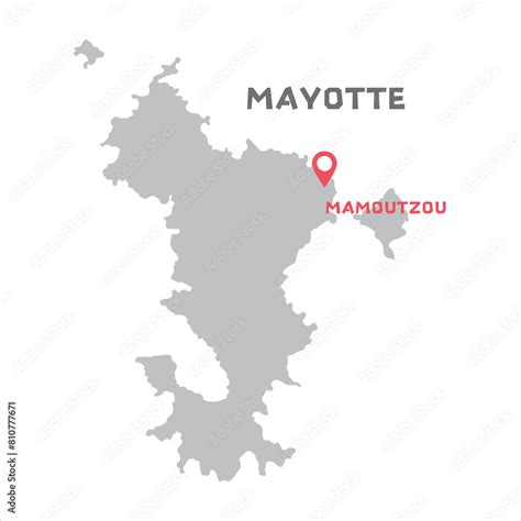 Mayotte Vector Map Illustration Country Map Silhouette With Mark The