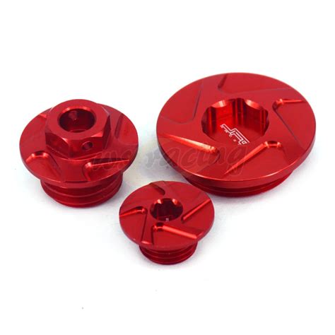 Cnc Motorcycle Billet Engine Oil Filler Plug Set For Honda Crf R