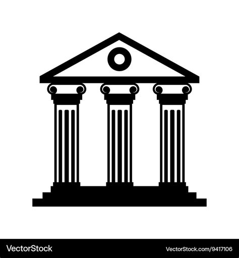 Black Historical Building Icon Royalty Free Vector Image