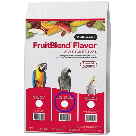 Zupreem Fruitblend Flavor With Natural Flavors Daily Parrot Conure