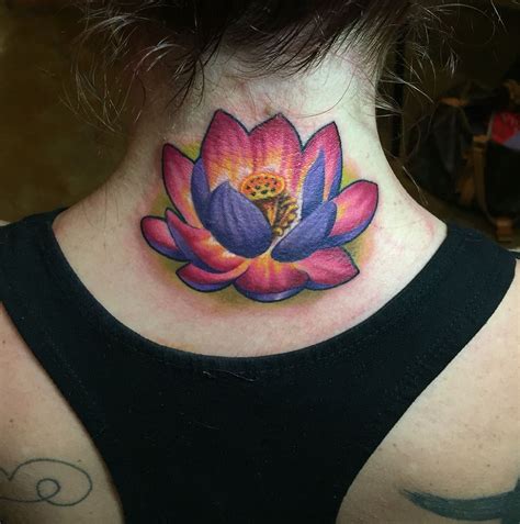 Lotus Tattoo Pink Purple Neck Tattoo Lotus Tattoo Design Lotus