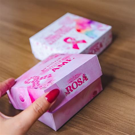 Outubro Rosa Caixa Para 4 Doces Sabonete Produtos Elo7