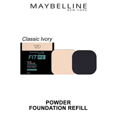 Jual Maybelline Fit Me Matte Poreless Powder Foundation Refill 120 Classic Ivory Bedak Two Way