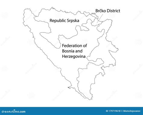 Entities Map Of Bosnia And Herzegovina Stock Vector Illustration Of